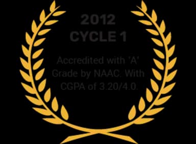 NAAC Cycle 1 (2012): accredited with an 'A' grade, CGPA 3.20/4.0