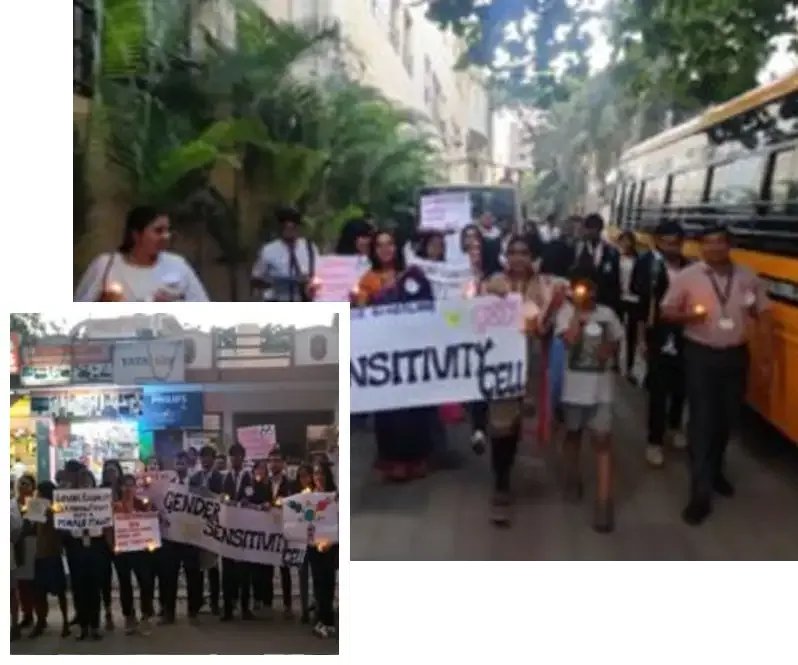 Gender equality awareness candle march at Presidency College