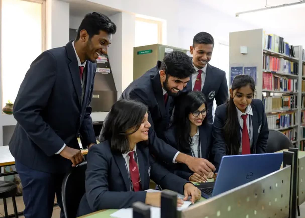 Students at the Presidency College library