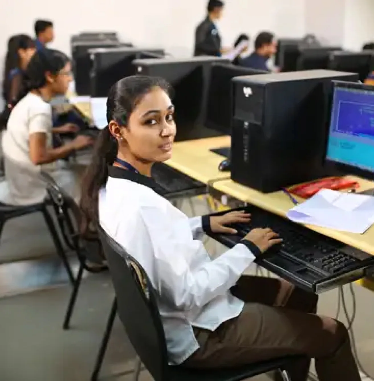 Students at the Presidency College digital library