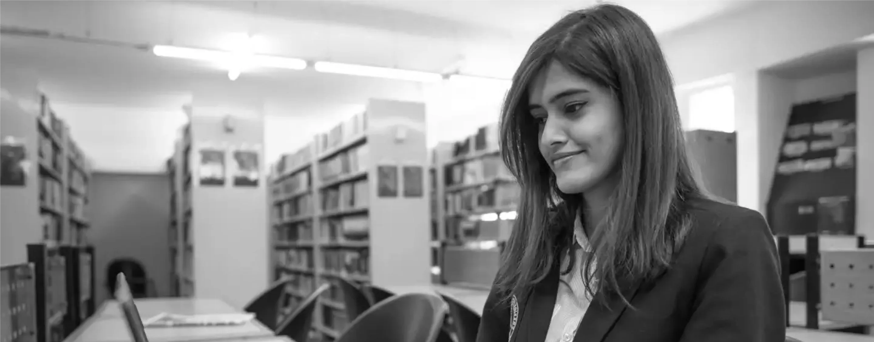 Student using the Presidency College library